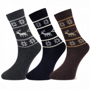 Șosete din Lână de Alpaka Set 3 Perechi Model 'Joy in Lapland'