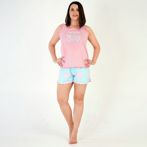 Pijamale Vara Marimi Mari Vienetta Model 'Cookies Make the World a Better Place' Pink