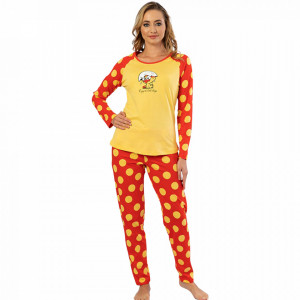 Vienetta Women's Comfortable Pajamas Model 'Enjoy the Little Things' Yellow
