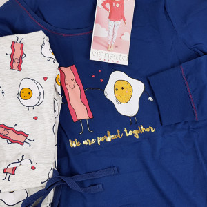 Pijamale Dama Vienetta Dream Model 'Eggcellent - Better Togeter'