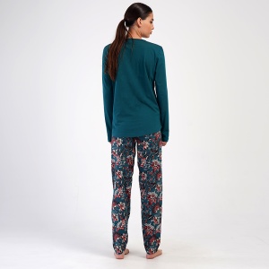 Pijamale Dama Mărimi Mari din Bumbac 100% Vienetta, Model 'Passion'. Prezentare pijama din spate.