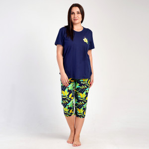 Women's Plus Size Pajamas Vienetta Model 'Exotic Blue'