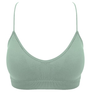 Bustieră Damă Twist Bra Verde Mentă, Seamless cu Spate Rotunjit și Bretele Subțiri