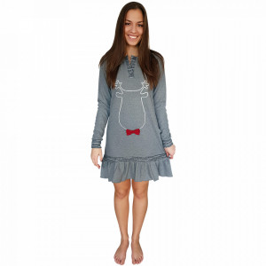 Camasa de Noapte Snelly L'Originale, 'Sweet & Happy' Gray