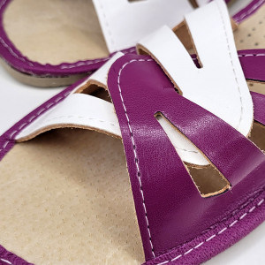 Papuci de Casa din Piele Comozi Model 'Glaucia' Purple