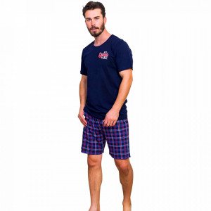 Men's 100% Cotton Pajamas Gazzaz by Vienetta Model 'Legend 1977 Premium Product' Dark