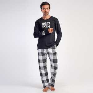 Men's Cotton Interlok Vienetta Pajamas | MAN Model 'Boss Man' | Comfort and Style