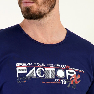 Pijamale Barbati Pantalon Scurt Vienetta | MAN Model 'Break Your Fear' Blue