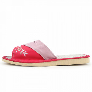 Papuci de Casa Dama Material Piele Culoare Roz Model 'Cotton Candy'