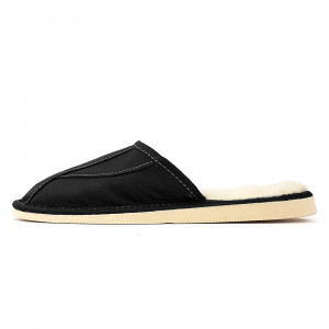 Papuci de Casa Imblaniti cu Lana de Oaie Culoare Negru Model 'Manhood' Black