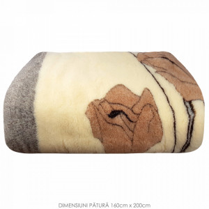 Patura din Lana Natural de Oaie 100% Model 'Mood' Marime 160 x 200, 1 Bucata