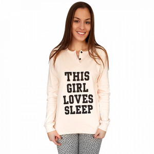 Pijamale Dama Snelly L'Originale Model 'This Girl Loves Sleep' Pink