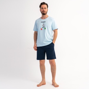 Pijama Bărbați din Bumbac 100% Vienetta, Model 'Football ON'