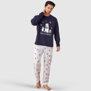 Pijama Bărbați Serena First Touch, Model 'Friends Forever' | Căldură și Confort. Prezentare din față.