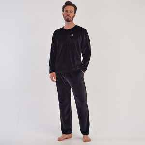 Pijama Velur pentru Bărbați Vienetta|MAN, Model 'Minimal Future' Black