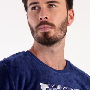 Pijamale Calduroase din Extra Soft Vienetta | Man, Model 'Boss' Blue