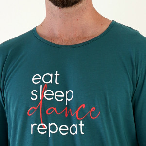 Pijamale Confortabile Barbati Vienetta|MAN, Model 'Eat Sleep Dance Repeat' Green