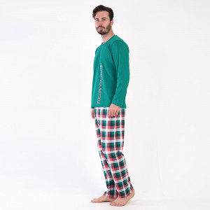 Pijamale Confortabile Barbati Vienetta|MAN, Model 'Follow Your Dreams' Green