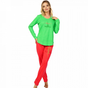 Pijamale Confortabile Dama Vienetta din Bumbac Model 'Bonjour Paris' 🗼