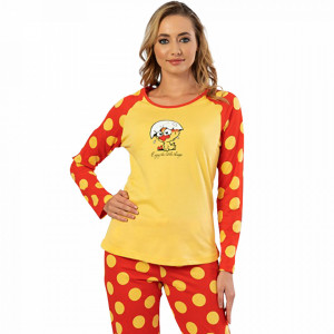 Pijamale Confortabile DamaVienetta Model 'Enjoy the Little Things' Yellow