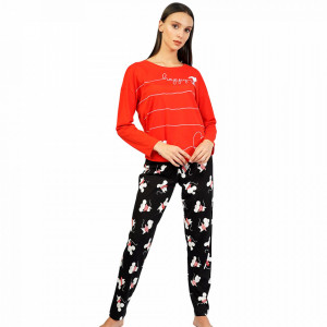 Pijamale Confortabile din Bumbac Vienetta Model 'Happy Mouse'
