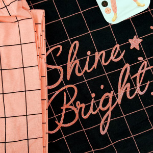 Pijamale Confortabile din Bumbac Vienetta Model 'Shine Bright' Dark