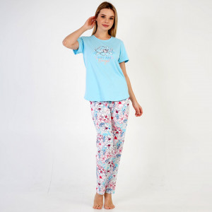 Pijamale Confortabile din Bumbac Vienetta, Model 'You are Enough'