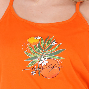 Pijamale cu Maieu Vienetta Model 'Enjoy Life' Orange