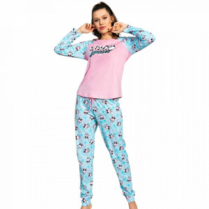 Pijamale Dama Bumbac 100% Vienetta Model 'Love Yourself'