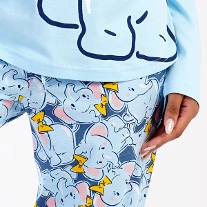 Pijamale Dama din Bumbac 100% Vienetta, Model 'I Belive in Pink' Blue