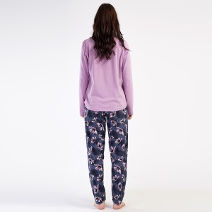Pijamale Vienetta Marimi Extra Mari din Bumbac 100% Model 'Attitude'. Prezentare pijama din spate.