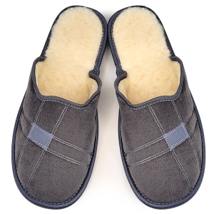 Plush Wool-Lined Slippers, 'Soft & Strong' Classic Gray
