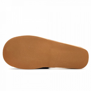 Papuci de Casa Imblaniti cu Lana de Oaie Culoare Maro Model 'Manhood' Brown