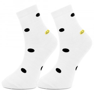 Sosete Bumbac Set 2 Perechi Model 'Dots & Emoji' White