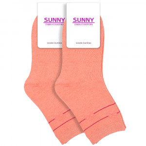 Sosete Bumbac Set 2 Perechi Model 'Happy Feet' Coral
