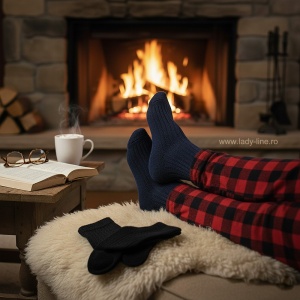 Șosete din Lână de Alpaka Set 3 Perechi | Model 'Wool Essentials' - Prezentare șosete în ambient.