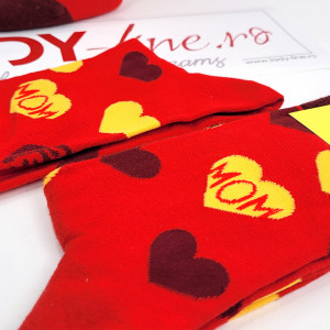 Sosete Vesele Dama Model 'Mom in Red' Brand Crazy Socks