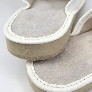Papuci de Casa din Piele Culoare Alb, Model 'Akna Rogue'