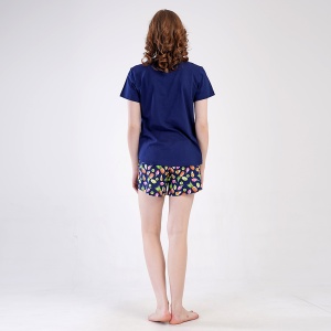 Pijama Damă din Bumbac 100% Vienetta, Model 'Summer Time Fruit Love' - Prezentare pijama din spate.