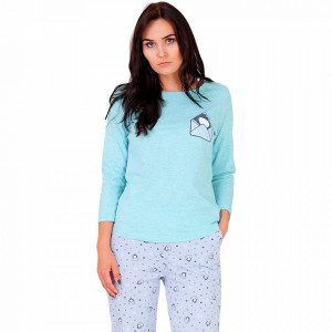 Women's Cotton Pajamas, M-Max, 'Mail Me' Vernil - Img 2