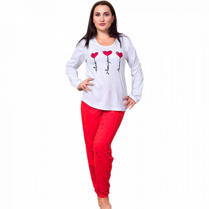 Women's Pajamas Plus Size Vienetta Model 'I Love You' Light Gray
