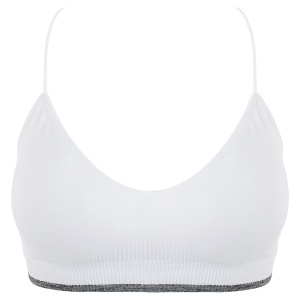 Women's Twist Bra White, Seamless Design with Rounded Back and Thin Straps