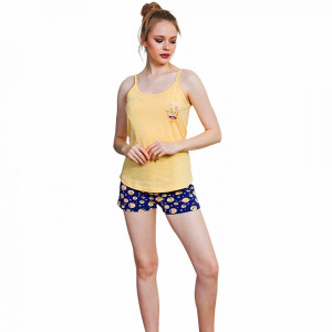 Women's Vienetta Pajamas, 'I Feel So ...' Color Yellow