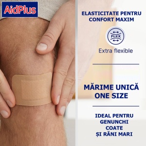 Plasturi Genunchi Coate & Rani Mari 5 Buc. AidPlus: Vindecare Rapida și Protectie Sporita!