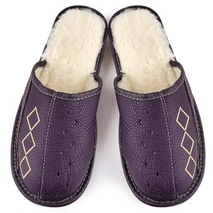 Brown Leather Slippers Model 'Geometric Approach Soft' Brown | Comfort and Style, Modern Design