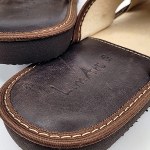 Papuci de Casa din Piele cu Talpa Groasa Culoare Maro, Model 'Luxury Man' Classical