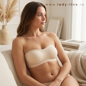 Confort maxim și libertate de mișcare în orice moment al zilei cu bustiera elastică strapless.
