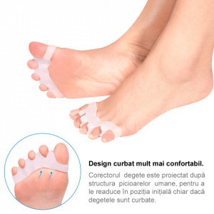 Corector si Separator Degete Picioare Unisex Set 2 Bucati