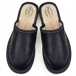 Elegant Slippers Made of Genuine Leather | Model Select Mistery | Color Black