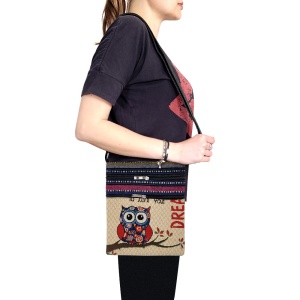 Geantă Textilă cu Mâner Lung Model 'Dream Owl' Multicolor